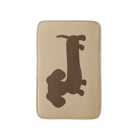 Brown & Tan Dachshund Bath Mat Rug (Voorkant Verticaal)