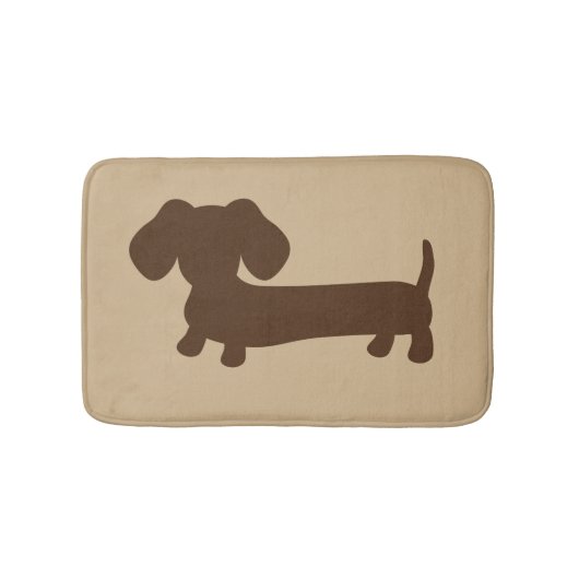 Brown & Tan Dachshund Bath Mat Rug (Voorkant)