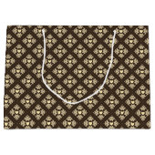 Brown & Tan Deco Hearts Patterned Groot Cadeauzakje (Voorkant)