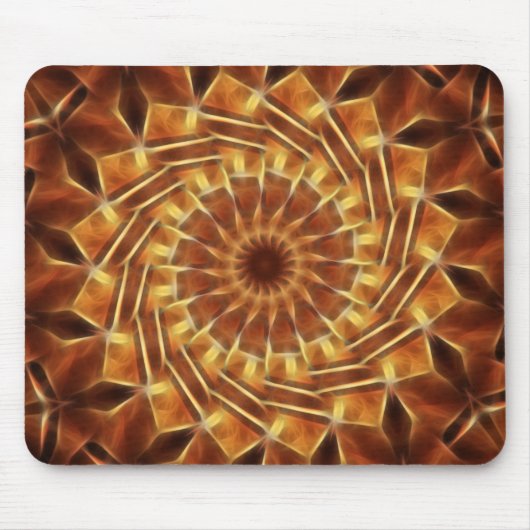 Brown Tan Gold Kaleidoscoop Art 1 Muismat (Voorkant)