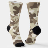 Brown, Tan, Ivory Camouflage-ontwerpsokken Sokken (Gebogen)