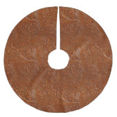 Brown Tan Leaf Bohemian Southwest Cowgirl Kerstboom Rok (Voorkant)