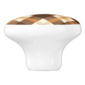 Brown Tan Plaid Keramische Knop (Zijkant)