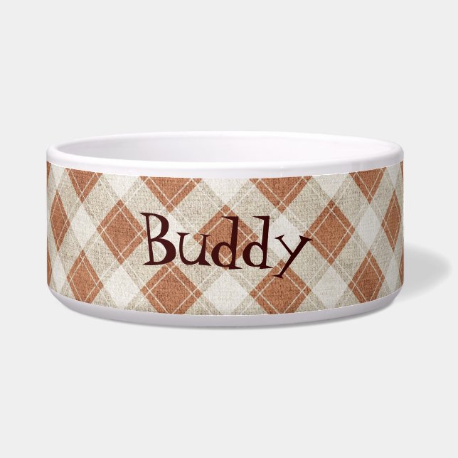 Brown & Tan Pset Custom Dog Bowl Voerbakje (Voorkant)