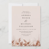 Brown Tan Rust Pampas Grass Boho Wedding Kaart (Voorkant)