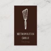 Brown Tan Spatula Restaurant Chef Visitekaartje (Voorkant)