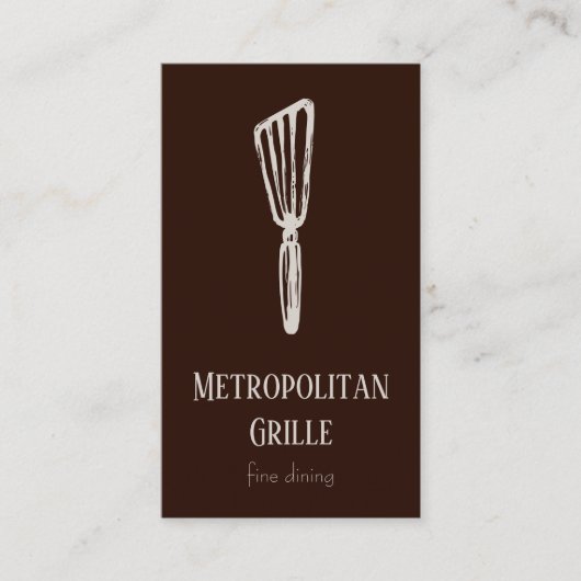 Brown Tan Spatula Restaurant Chef Visitekaartje (Voorkant)