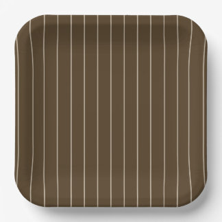Brown & Tan Striped Paper Plates - 9in Papieren Bordje