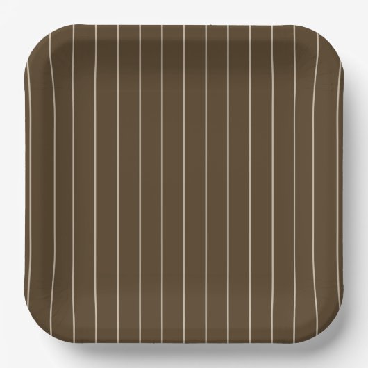 Brown & Tan Striped Paper Plates - 9in  Papieren Bordje (Voorkant)