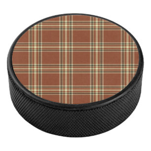 Brown Tartan Hockey Puck