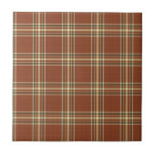 Brown Tartan Keramische Tile Tegeltje (Voorkant)