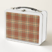 Brown Tartan Metal Lunch Box (Voorkant)