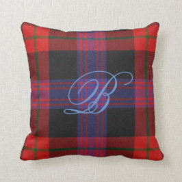 Brown Tartan Monogram Pillow Kussen