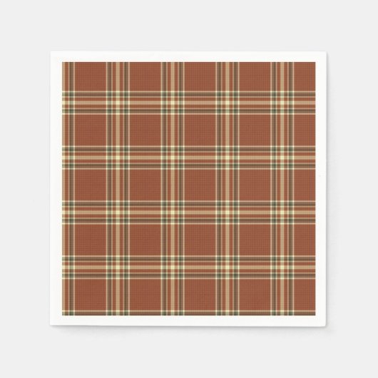 Brown Tartan Paper Napkins Servet (Voorkant)