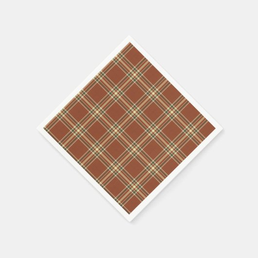 Brown Tartan Paper Napkins Servet (Hoek)
