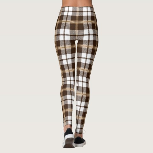 Brown Tartan Pset Scottish Pattern Leggings (Achterkant)