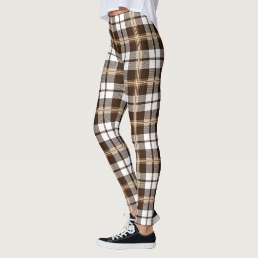 Brown Tartan Pset Scottish Pattern Leggings (Links)
