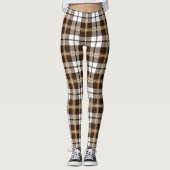 Brown Tartan Pset Scottish Pattern Leggings (Voorkant)