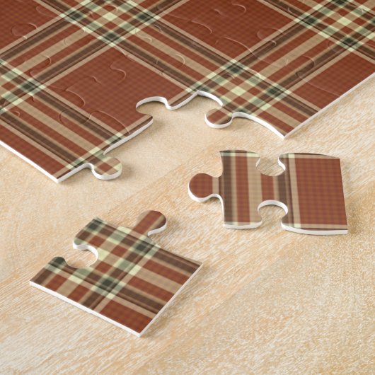 Brown Tartan Puzzle Legpuzzel (Zijkant)