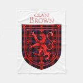 Brown Tartan Scottish Play Lion Rampant Fleece Deken (Voorkant)