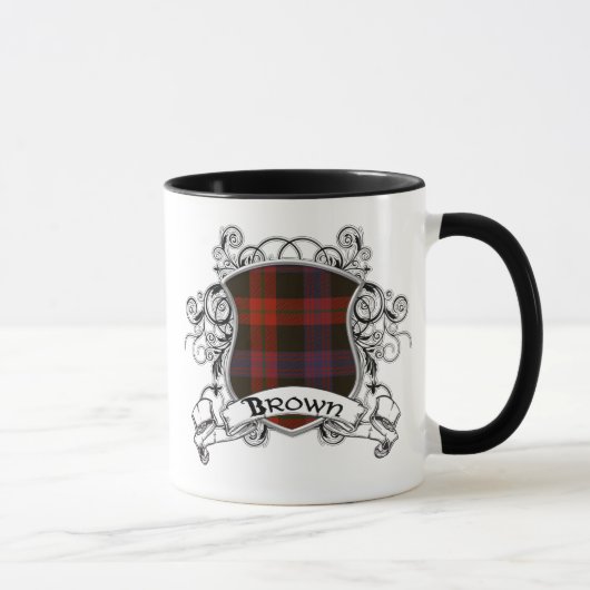 Brown Tartan Shield Mok (Rechts)