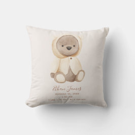 Brown Teddy Bear Baby Birth Stats Keepomwille Kussen
