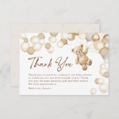 Brown Teddy Bear Baby Shower Bedankkaart (Voorkant / Achterkant)