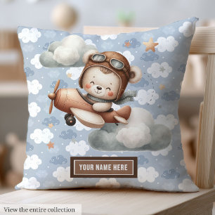 Brown Teddy Bear Baby shower Kussen Gepersonalisee