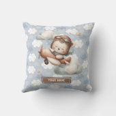 Brown Teddy Bear Baby shower Kussen Gepersonalisee (Achterkant)