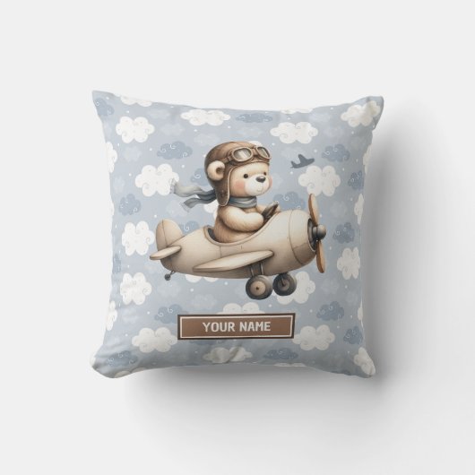 Brown Teddy Bear Baby shower Kussen Gift Idee (Voorkant)