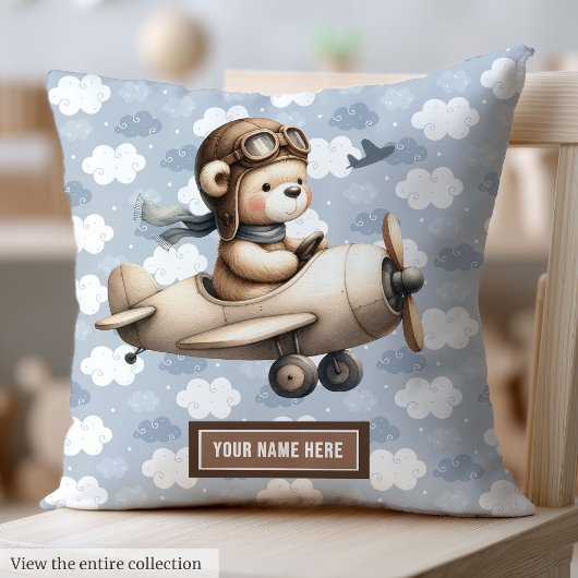 Brown Teddy Bear Baby shower Kussen Gift Idee