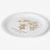 Brown Teddy Bear Baby Shower Papieren Bordje (Gekanteld)