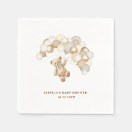 Brown Teddy Bear Baby Shower Servet