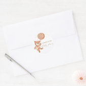 Brown Teddy Bear Balloon Baby shower Welkomstteken Ronde Sticker (Envelop)