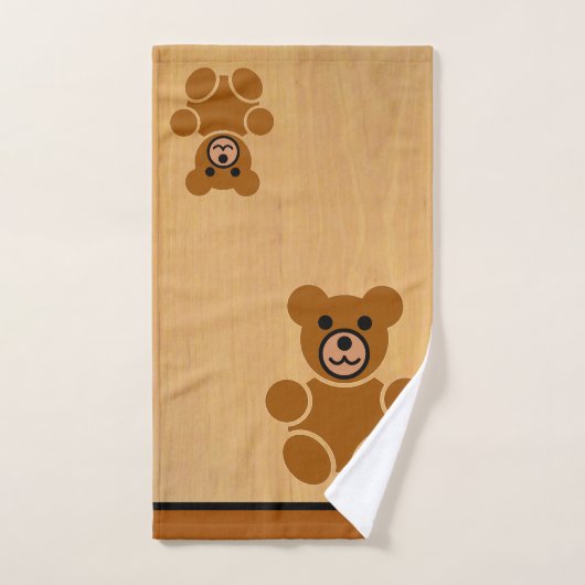 Brown Teddy Bear Bathroom Towel Set Bad Handdoek (Handdoek)