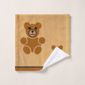 Brown Teddy Bear Bathroom Towel Set Bad Handdoek (Wasdoekje)