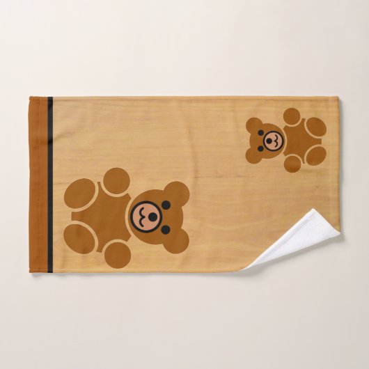 Brown Teddy Bear Bathroom Towel Set Bad Handdoek (Handdoek)