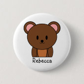 Brown Teddy Bear gepersonaliseerd Ronde Button 5,7 Cm (Voorkant)