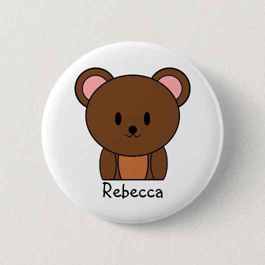 Brown Teddy Bear gepersonaliseerd Ronde Button 5,7 Cm (Voorkant)