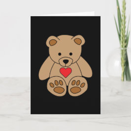 Brown Teddy Bear Heart Valentijnsdag Ik hou van je Kaart