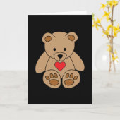 Brown Teddy Bear Heart Valentijnsdag Ik hou van je Kaart (Gele Bloem)