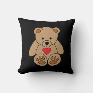 Brown Teddy Bear Heart Valentijnsdag Ik hou van je Kussen