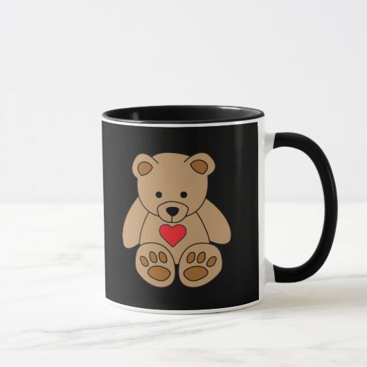 Brown Teddy Bear Heart Valentijnsdag Ik hou van je Mok (Rechts)