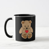 Brown Teddy Bear Heart Valentijnsdag Ik hou van je Mok (Links)