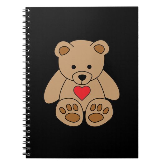 Brown Teddy Bear Heart Valentijnsdag Ik hou van je Notitieboek (Voorkant)