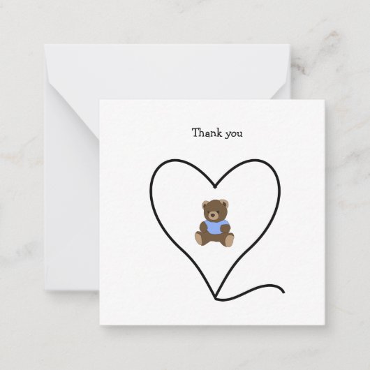 Brown Teddy Bear Mini Bedankt voor je briefkaart (Voorkant)