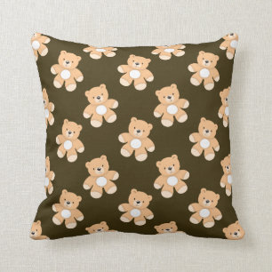 Brown Teddy Bear Pattern Kussen