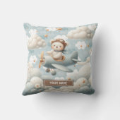 Brown Teddy Bear Pillow Baby shower Persoonlijk Kussen (Achterkant)