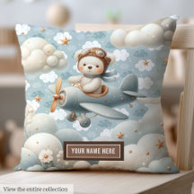 Brown Teddy Bear Pillow Baby shower Persoonlijk