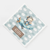 Brown Teddy Bear Pilot Baby shower servetten voor  (Hoek)
